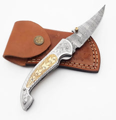 ShadowCrafter 7.4″ Damascus Folding Knife with Liner Lock