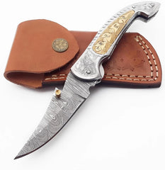 ShadowCrafter 7.4″ Damascus Folding Knife with Liner Lock