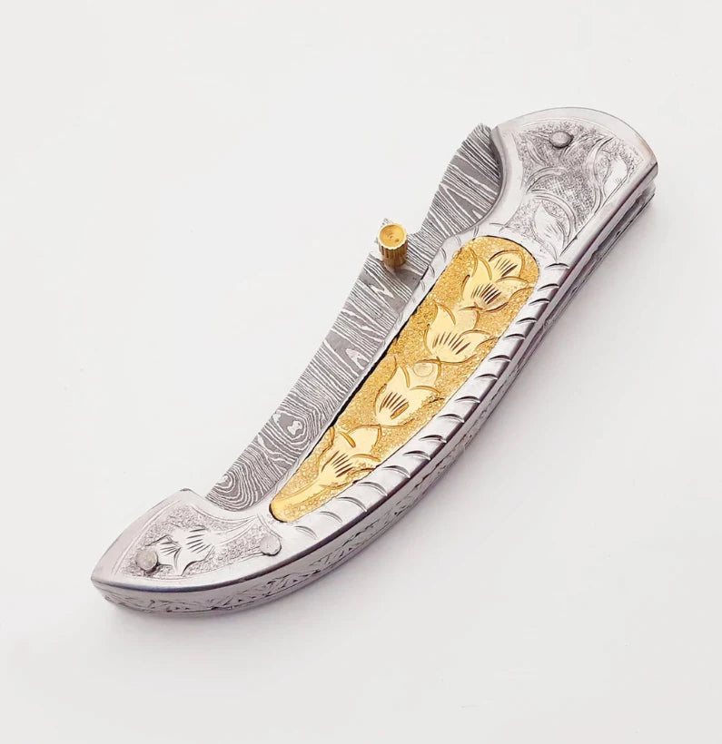 ShadowCrafter 7.4″ Damascus Folding Knife with Liner Lock