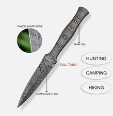 ShadowPierce Damascus Boot Knife