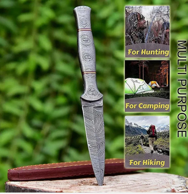 ShadowPierce Damascus Boot Knife