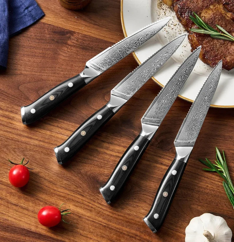 Shogun Edge G10 Damascus Steak Knife Set (4-Piece)