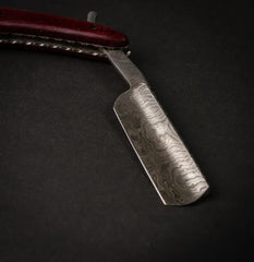 Throat Cutter Handmade Damascus Steel Straight Razor - Mahogany