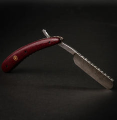 Throat Cutter Handmade Damascus Steel Straight Razor - Mahogany