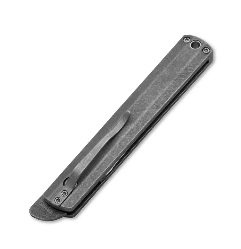 TitanEdge Damascus Gentleman Folder – Titanium EDC Knife with Pocket Clip