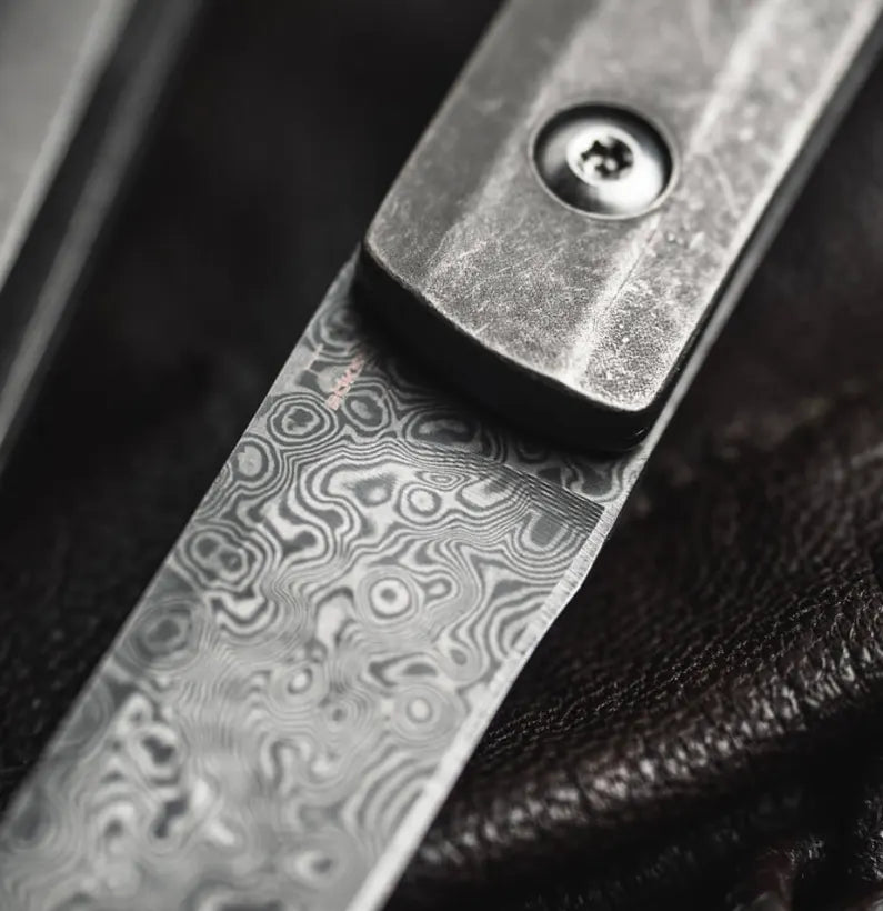 TitanEdge Damascus Gentleman Folder – Titanium EDC Knife with Pocket Clip