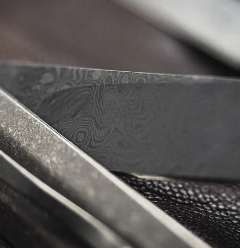 TitanEdge Damascus Gentleman Folder – Titanium EDC Knife with Pocket Clip