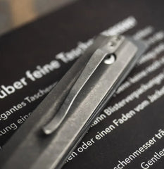 TitanEdge Damascus Gentleman Folder – Titanium EDC Knife with Pocket Clip