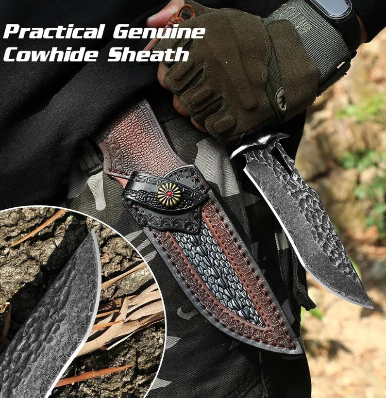 VG10 Damascus Steel Hunter’s Bowie Knife