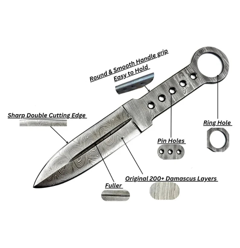 Vortex Fang – Damascus Kunai Precision Thrower
