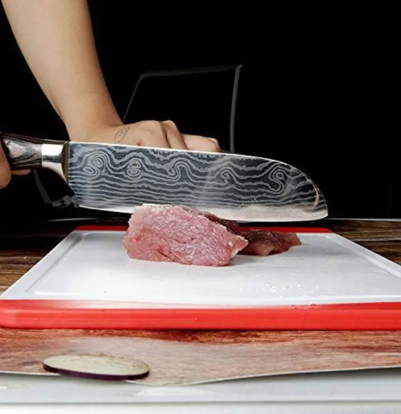 WaveForge 7” Damascus Chef Knife – Rosewood Handle