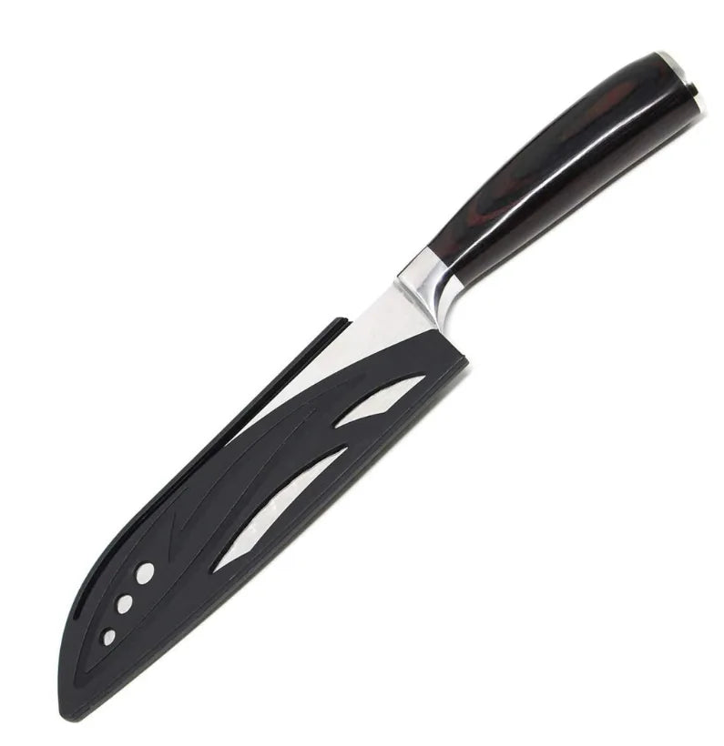 WaveForge 7” Damascus Chef Knife – Rosewood Handle