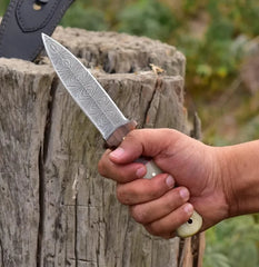 White Fang Shadow – Damascus Dagger Boot Knife