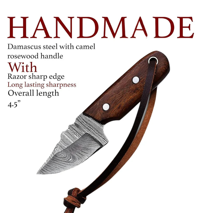Woodsman Mini Damascus EDC Knife