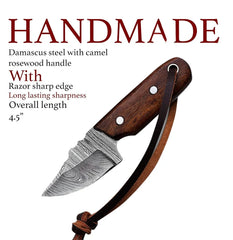 Woodsman Mini Damascus EDC Knife