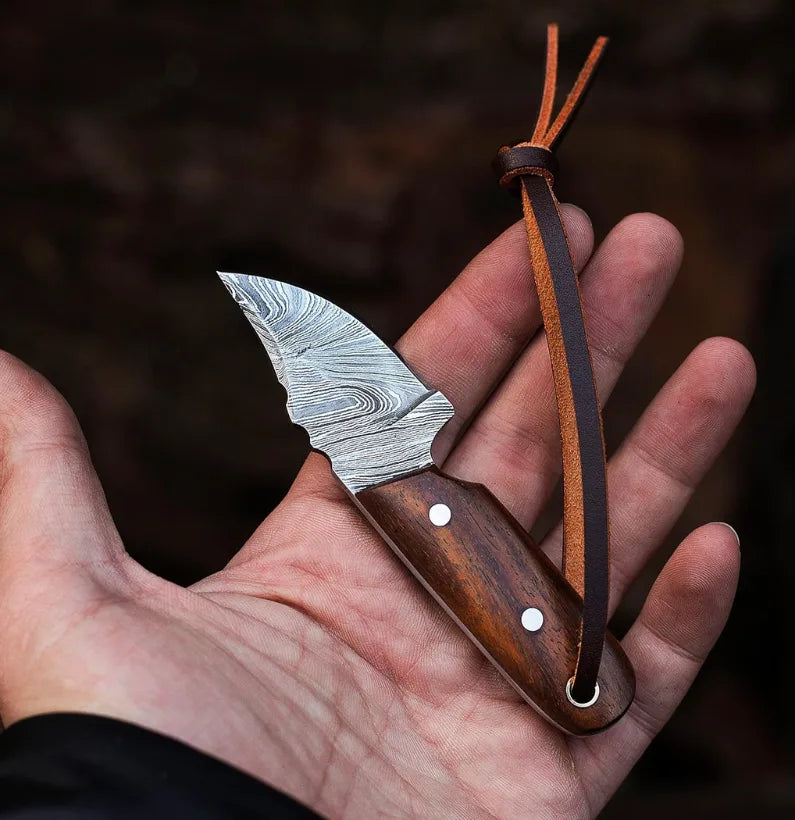 Woodsman Mini Damascus EDC Knife
